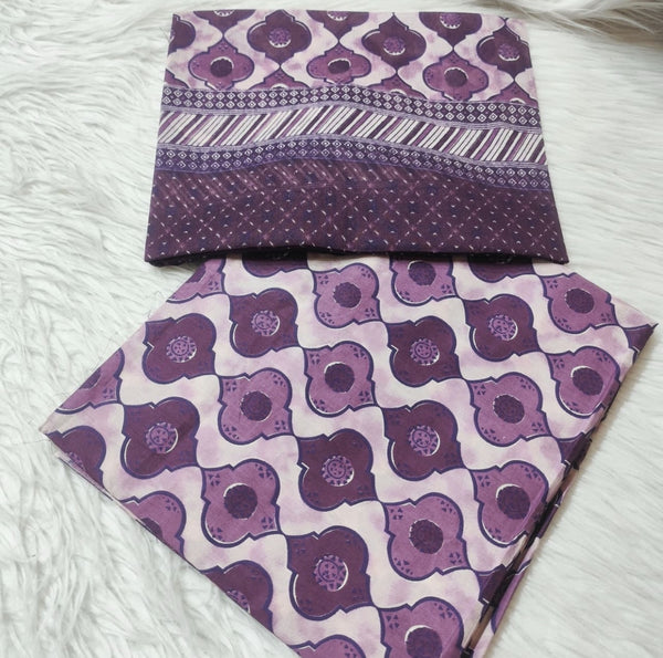 Cotton Jacquard Fabric – Purple Geometric Print