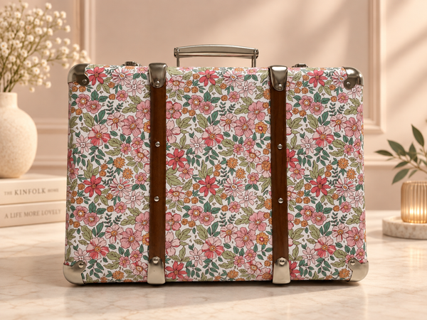 Pink Green Floral Fabric