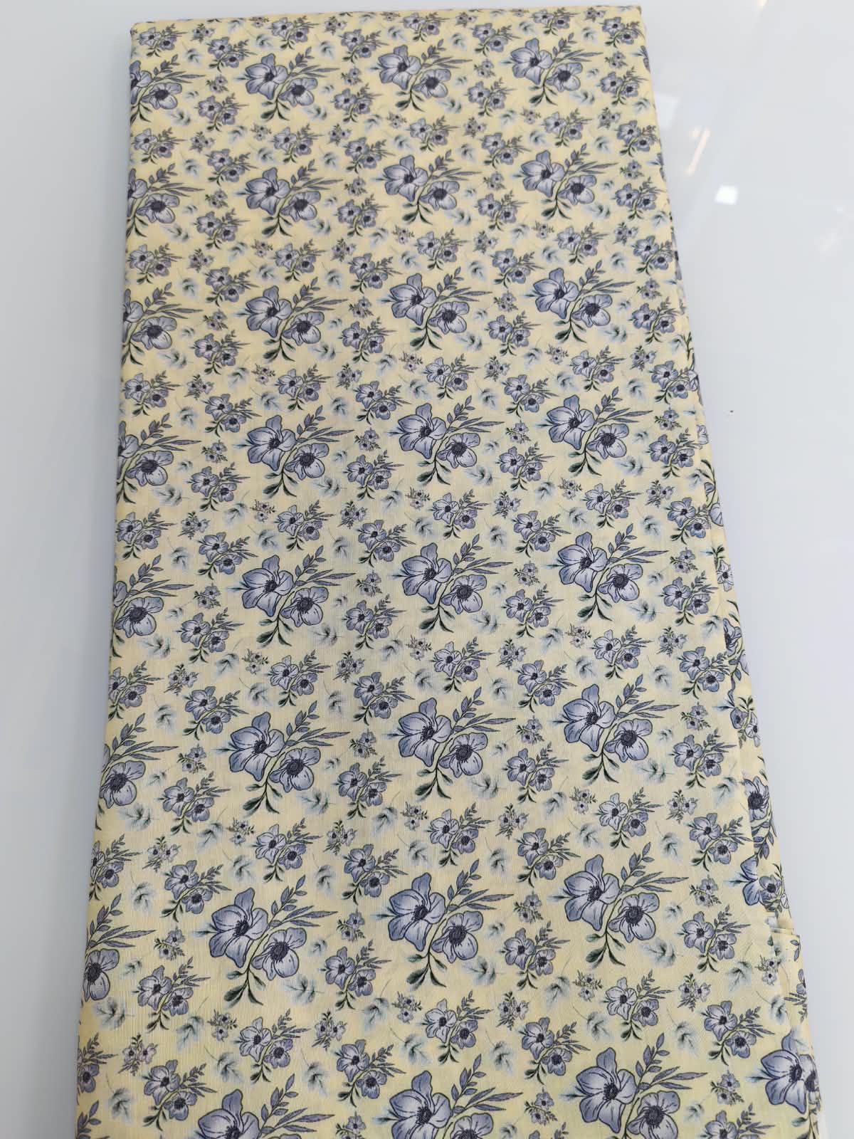 Yellow Floral Print Fabric