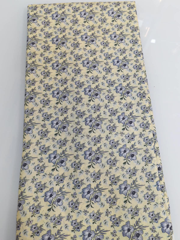 Yellow Floral Print Fabric