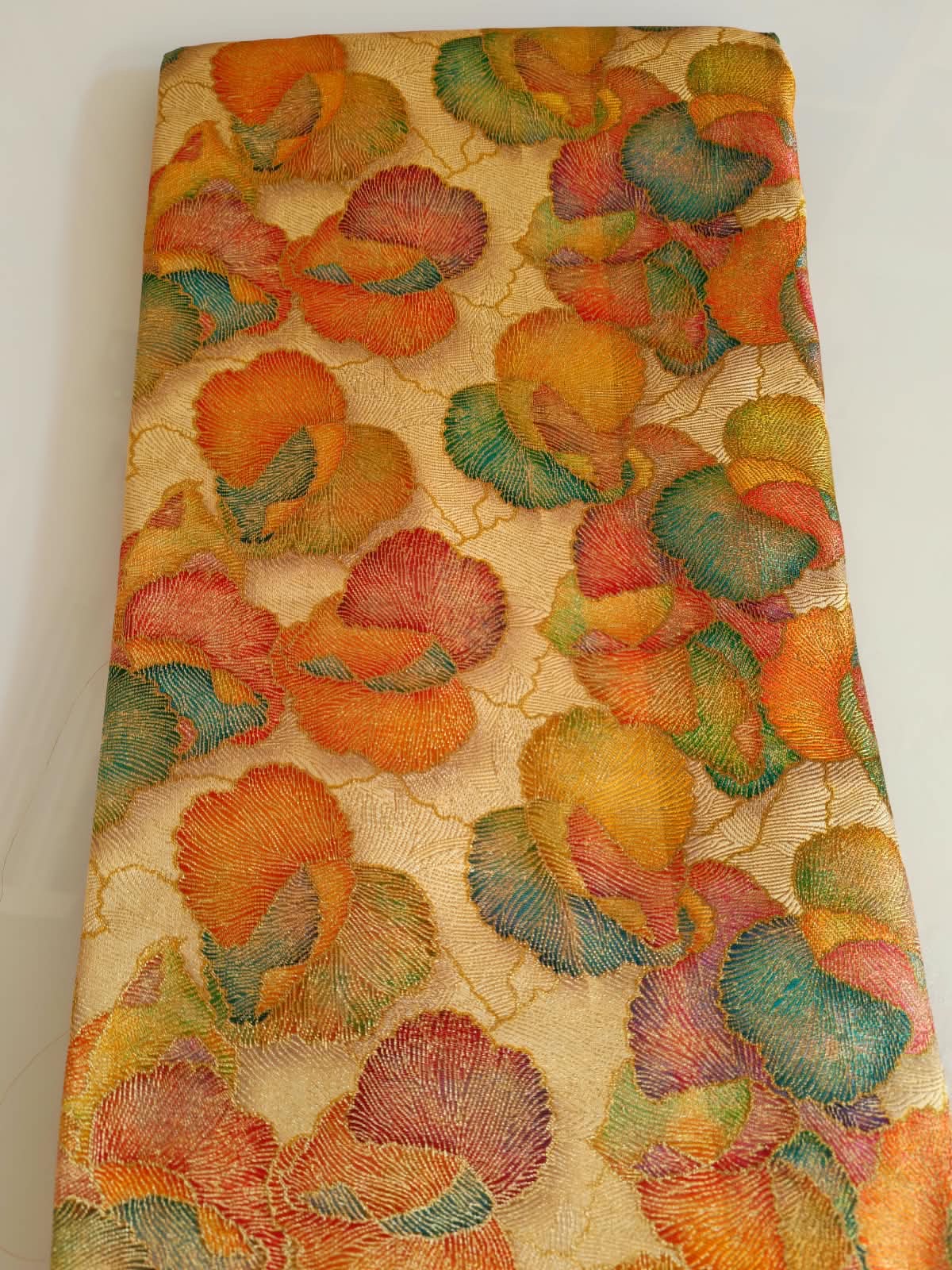 Gold Multicolor Poppy Fabric