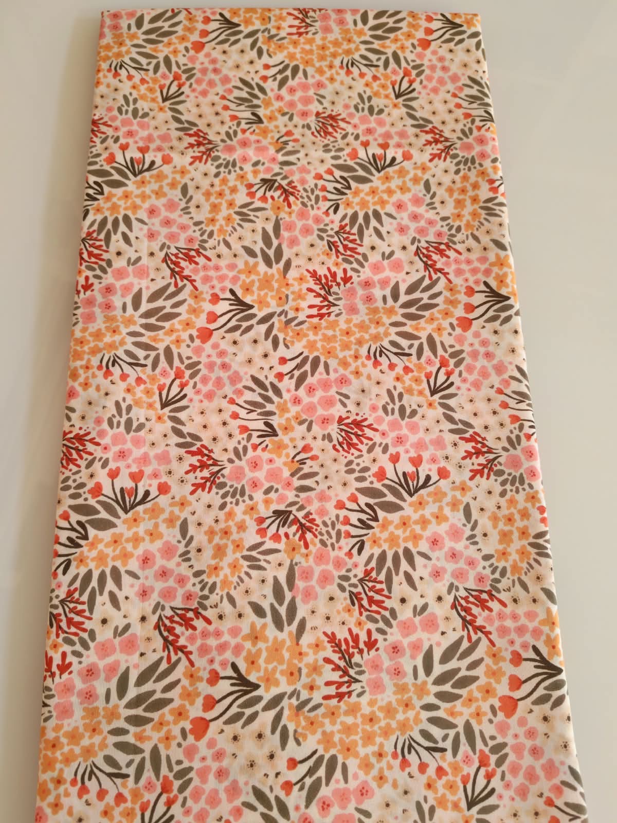 Coral Ditsy Floral Fabric