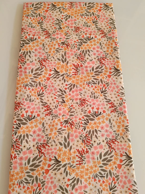 Coral Ditsy Floral Fabric