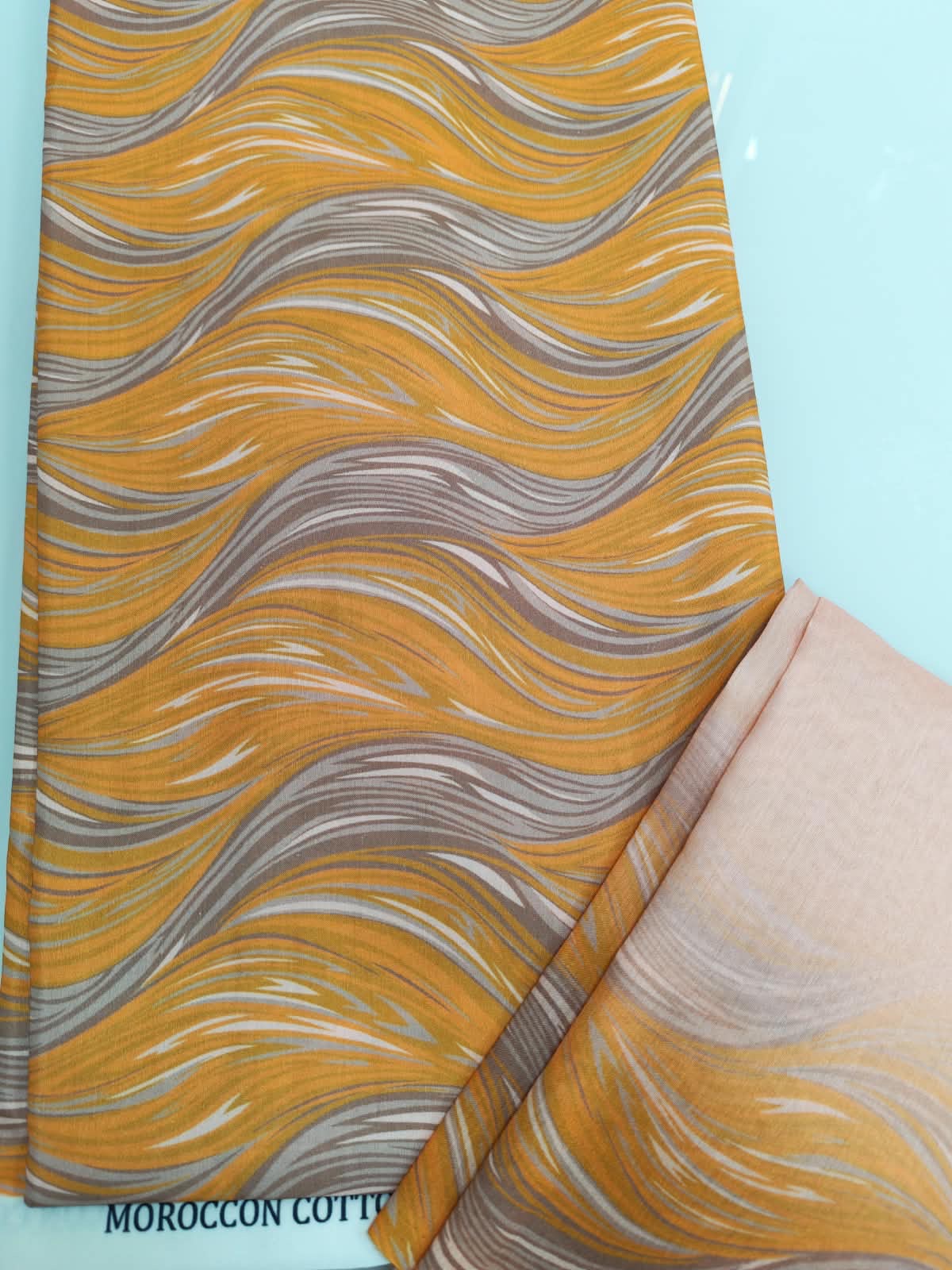 Moroccan Wave Print Cotton Fabric