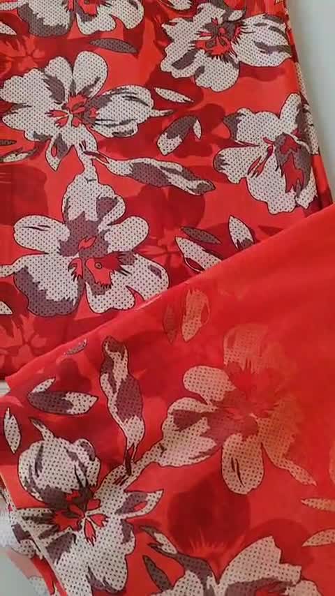 Red Polka Dot Floral Cotton Fabric